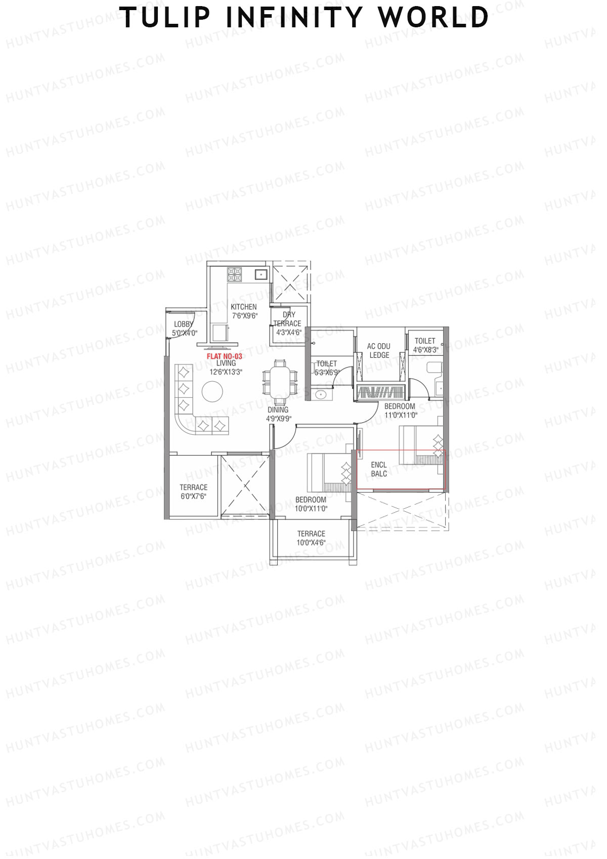 Tulip Infinity World Wing C Unit 3 Floor Plan