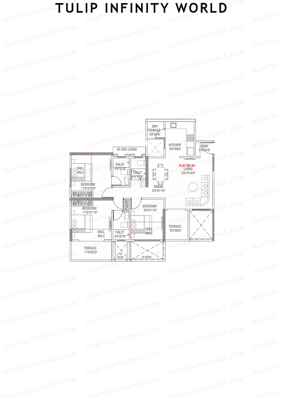 Tulip Infinity World Wing C Unit 4 Floor Plan