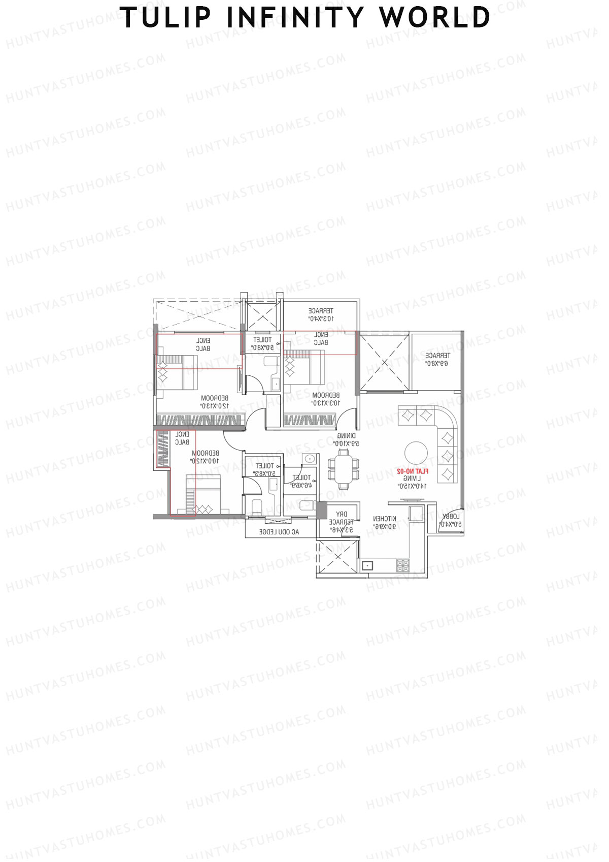 Tulip Infinity World Wing D Unit 1 Floor Plan