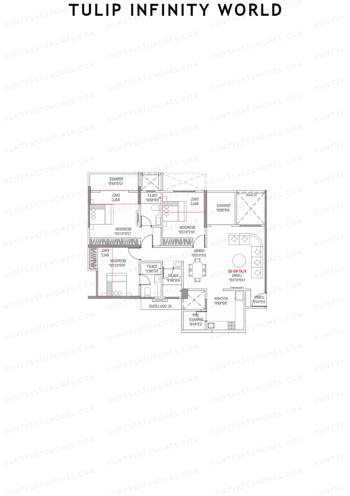Tulip Infinity World Wing D Unit 1 Floor Plan