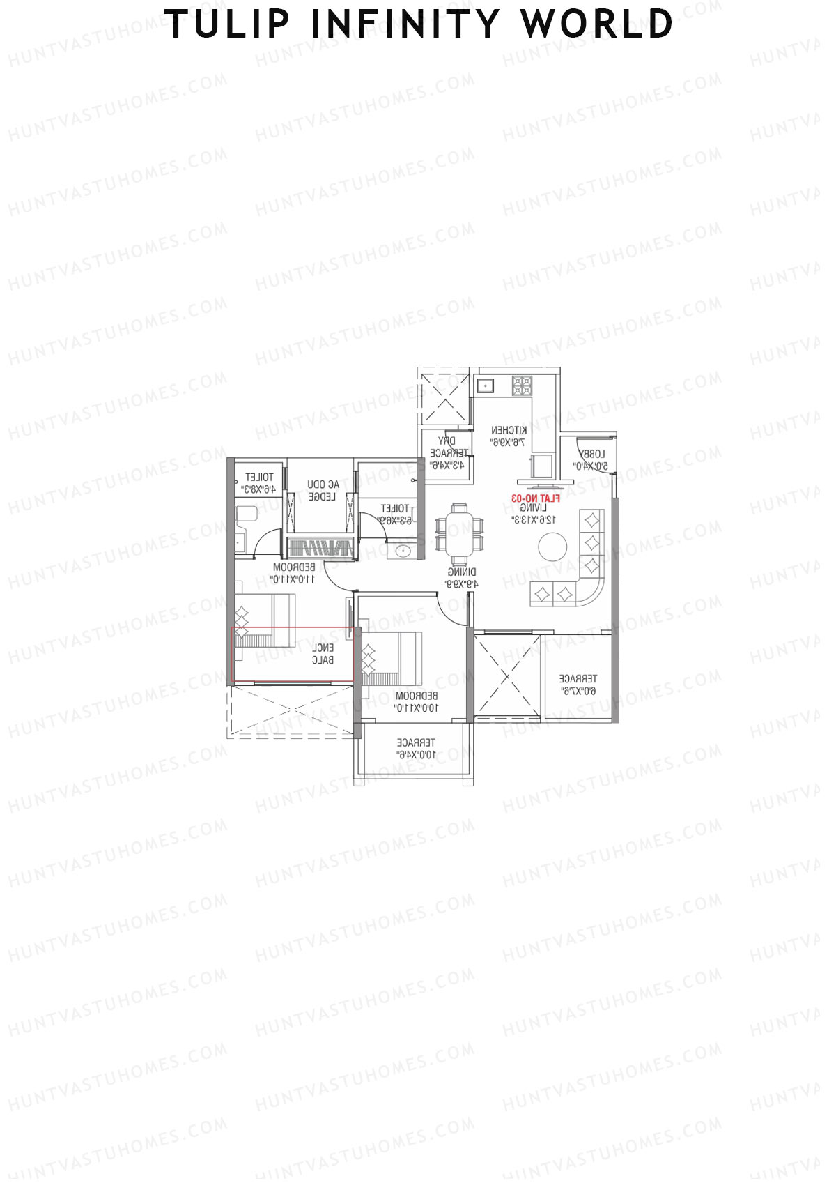 Tulip Infinity World Wing D Unit 4 Floor Plan
