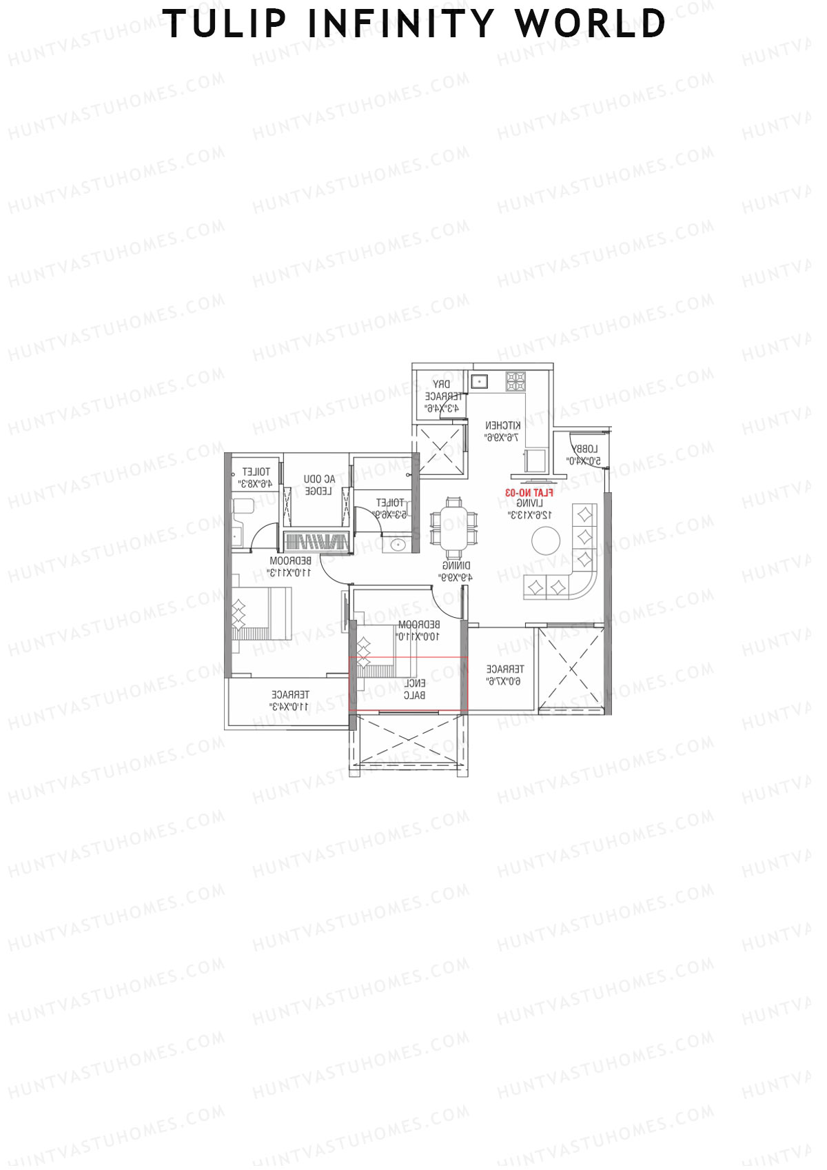 Tulip Infinity World Wing D Unit 4 Floor Plan