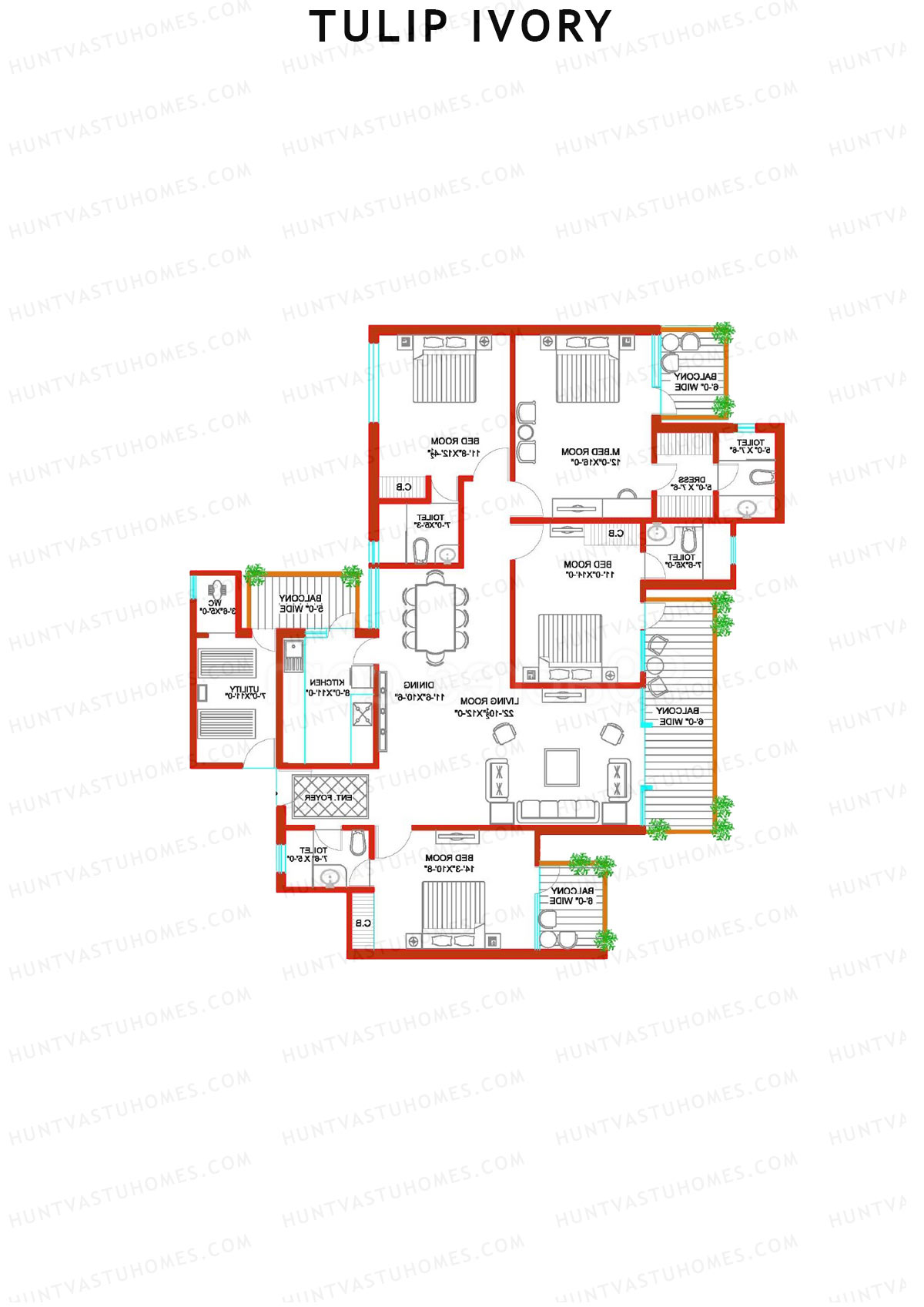 Tulip Ivory Tower A Unit 2 Floor Plan