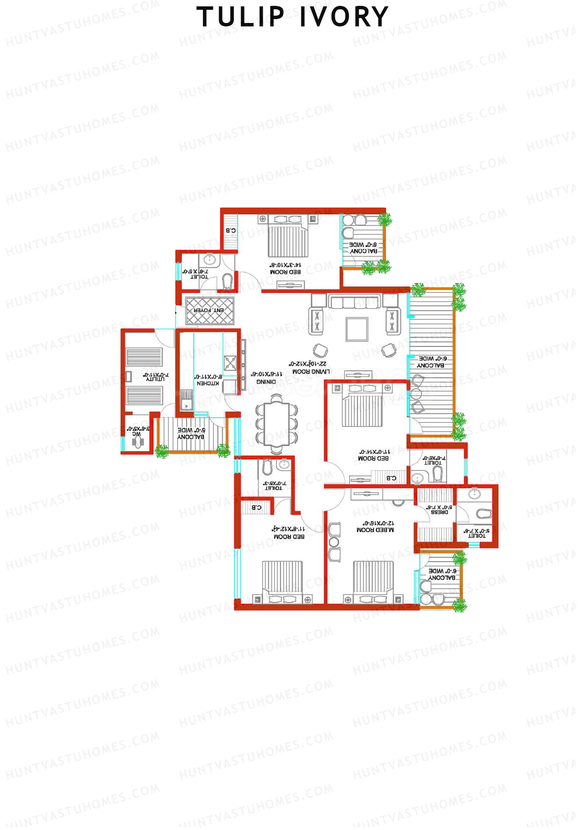 Tulip Ivory Tower A Unit 3 Floor Plan