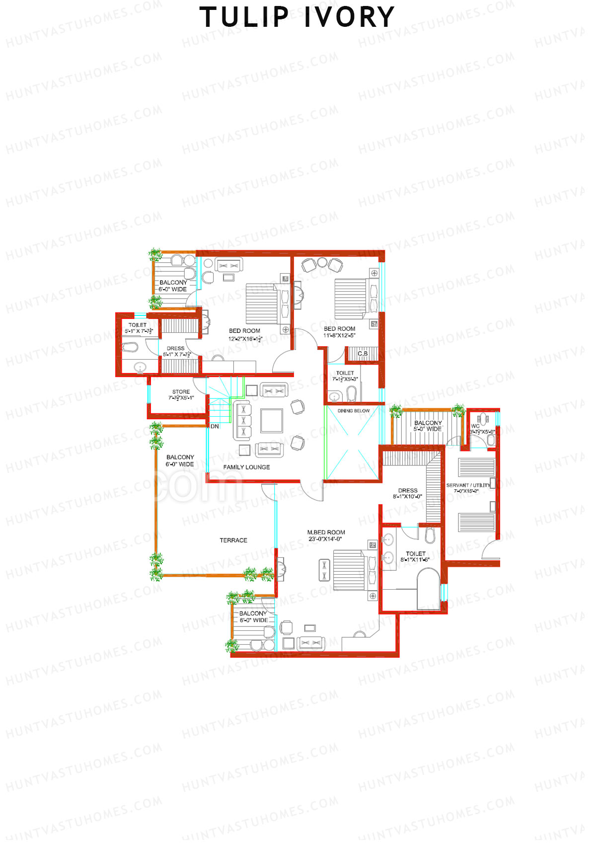 Tulip Ivory Tower C Unit 1 (Duplex ) Floor Plan