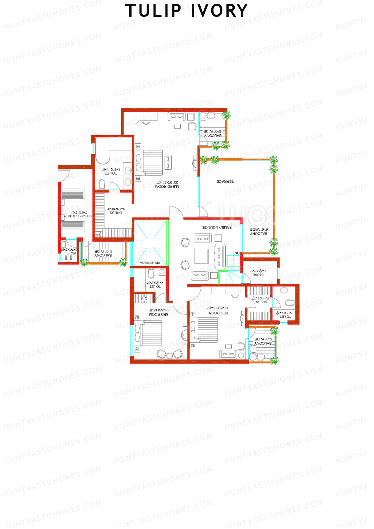 Tulip Ivory Tower C Unit 3 (Duplex ) Floor Plan