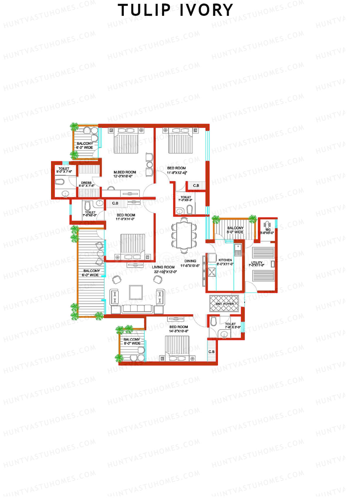 Tulip Ivory Tower D Unit 1 Floor Plan