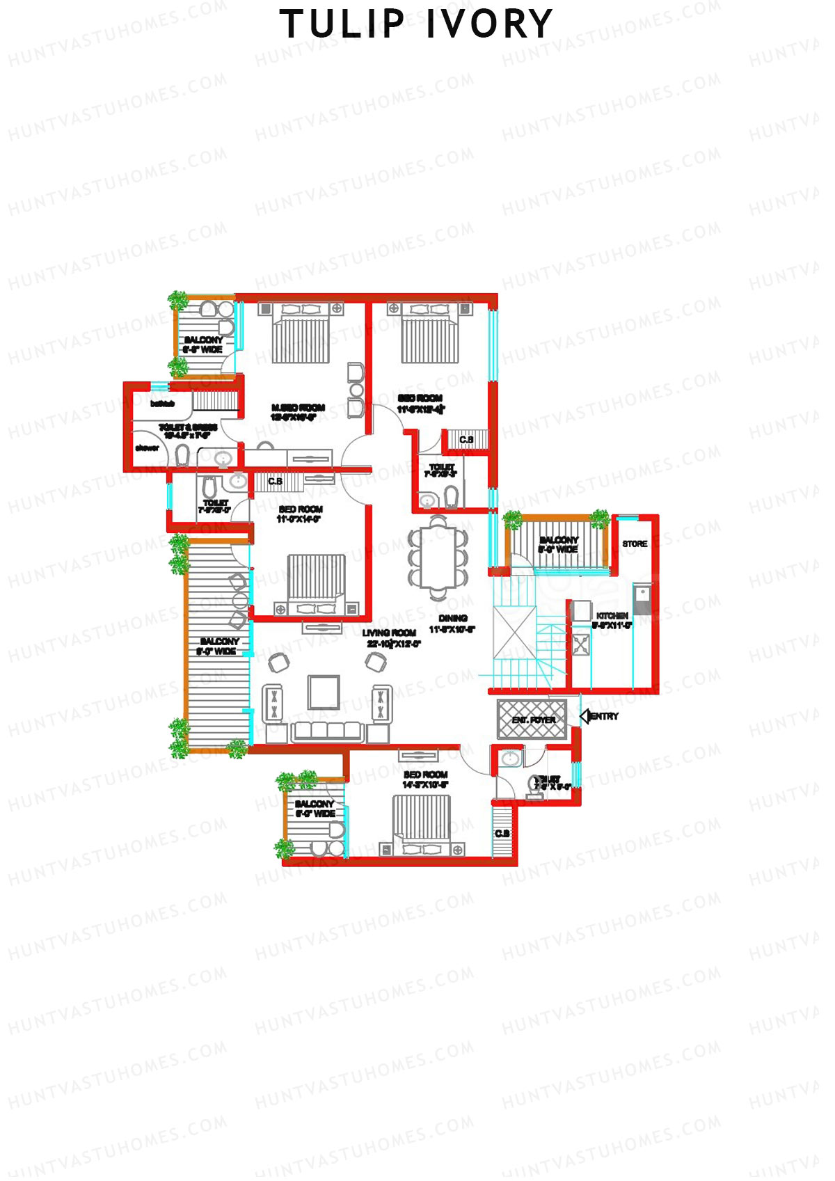 Tulip Ivory Tower D Unit 1 Floor Plan
