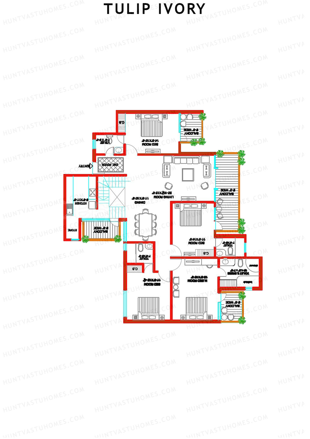 Tulip Ivory Tower D Unit 3 Floor Plan