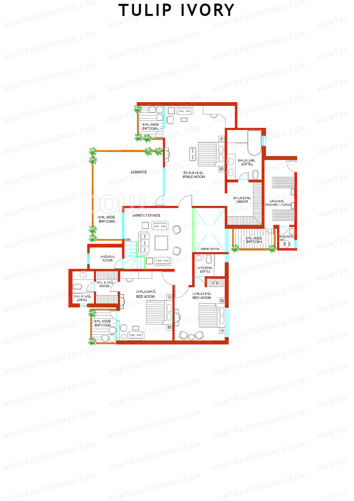 Tulip Ivory Tower E Unit 4 (Duplex ) Floor Plan