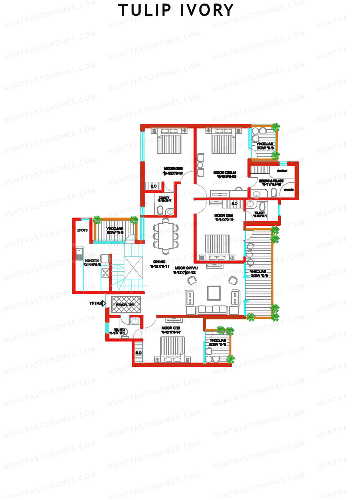 Tulip Ivory Tower F Unit 2 Floor Plan