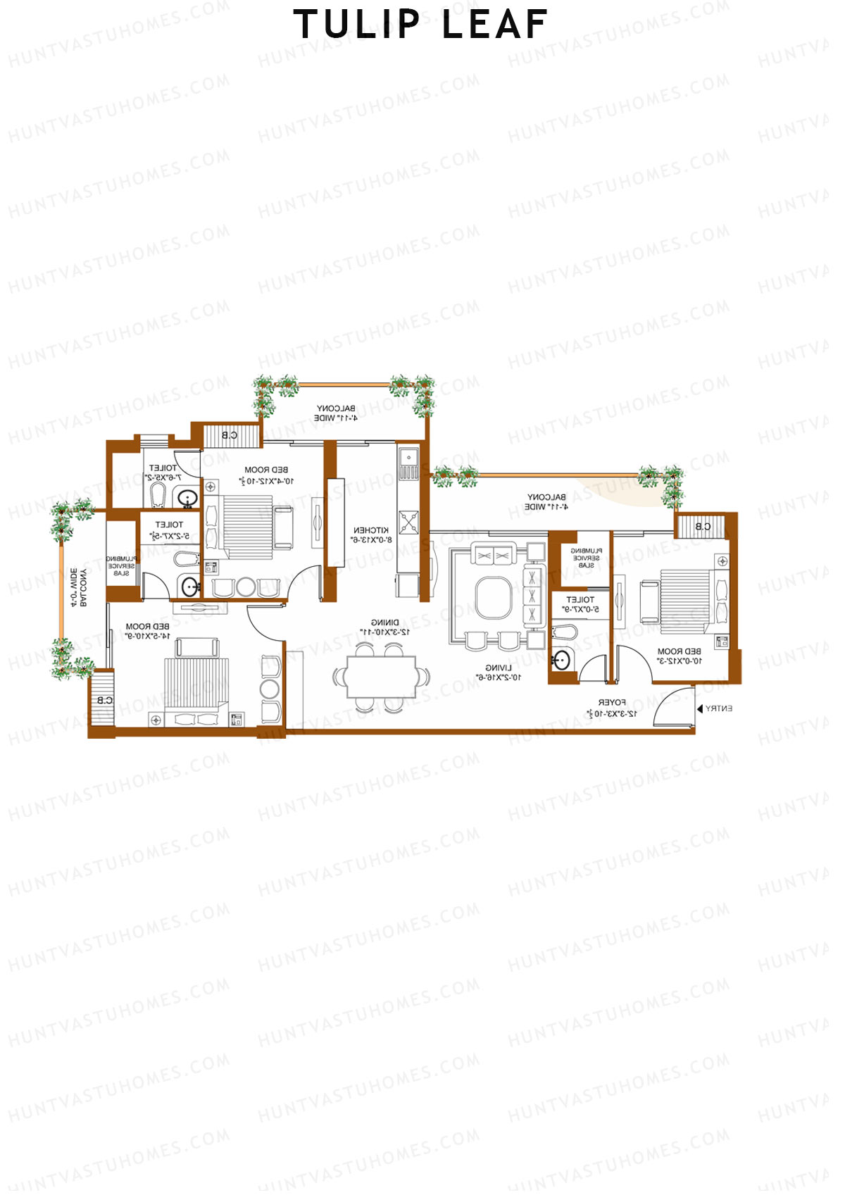 Tulip Leaf Tower 1 Unit 4 Floor Plan