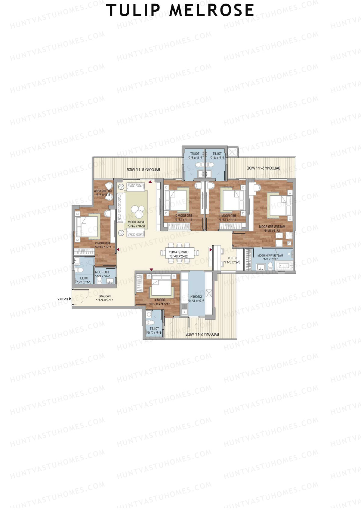 Tulip Melrose Tower A Unit 3 Floor Plan