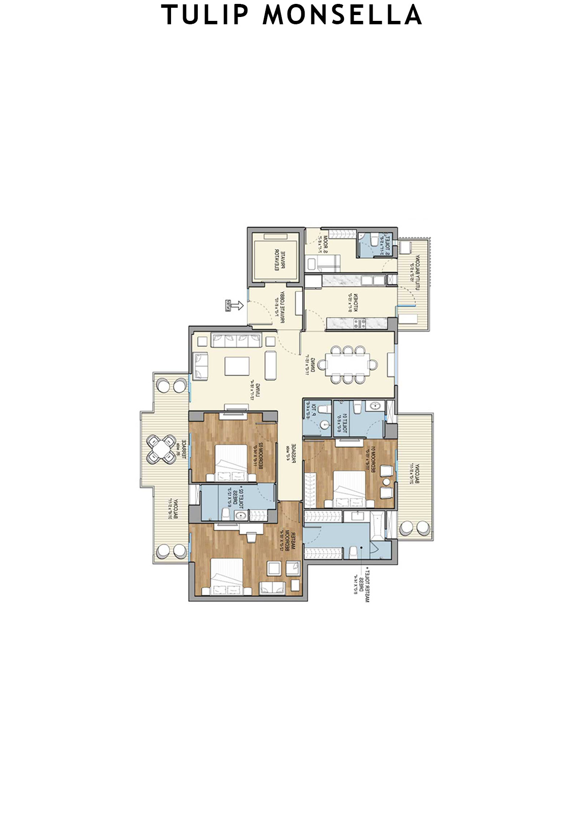 Tulip Monsella Tower 10 Unit 1 Floor Plan