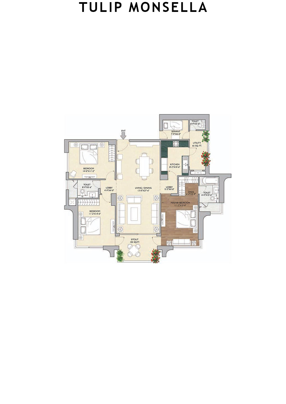 Tulip Monsella Tower 1 Unit 1 Floor Plan