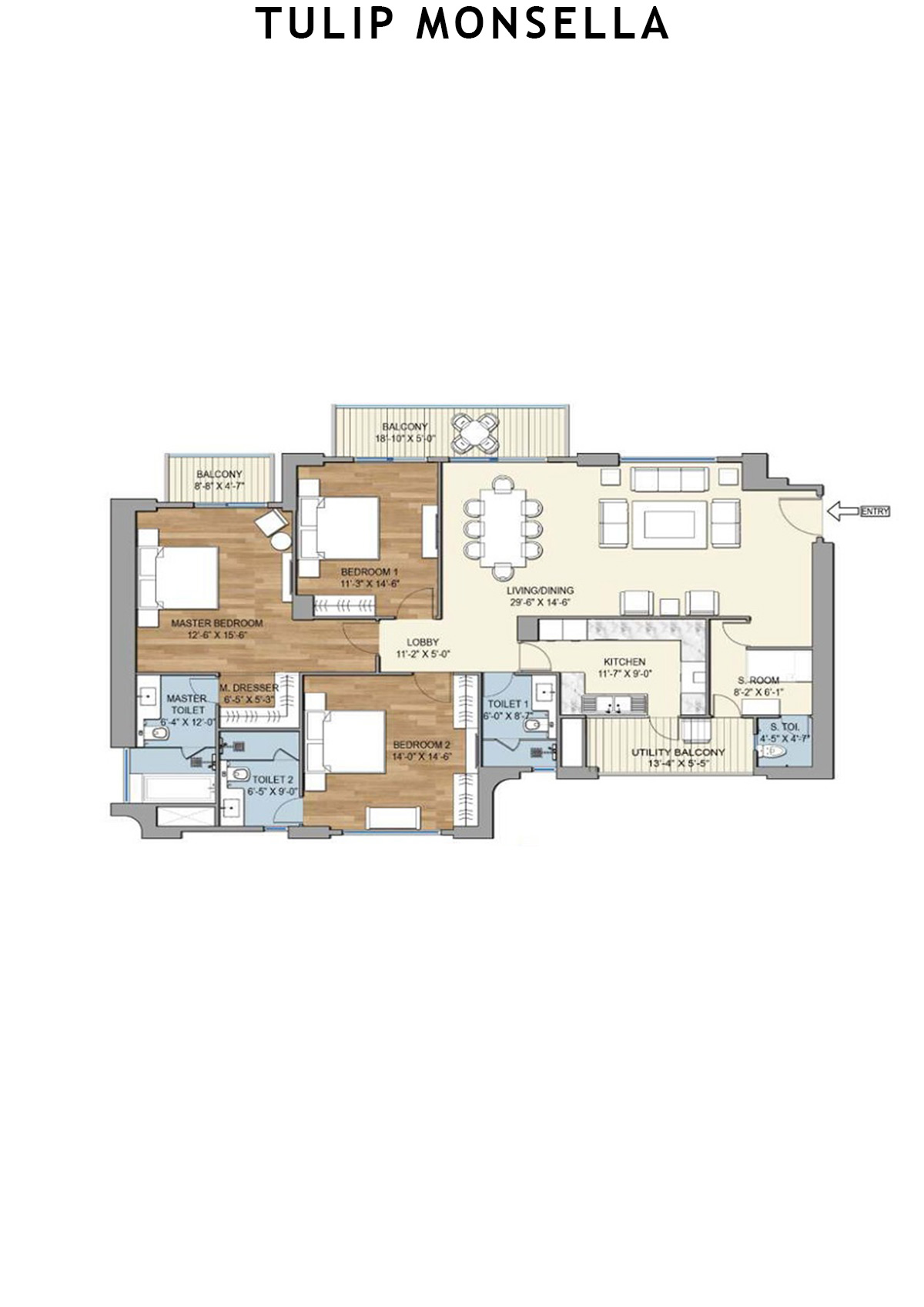 Tulip Monsella Tower 1 Unit 2 Floor Plan