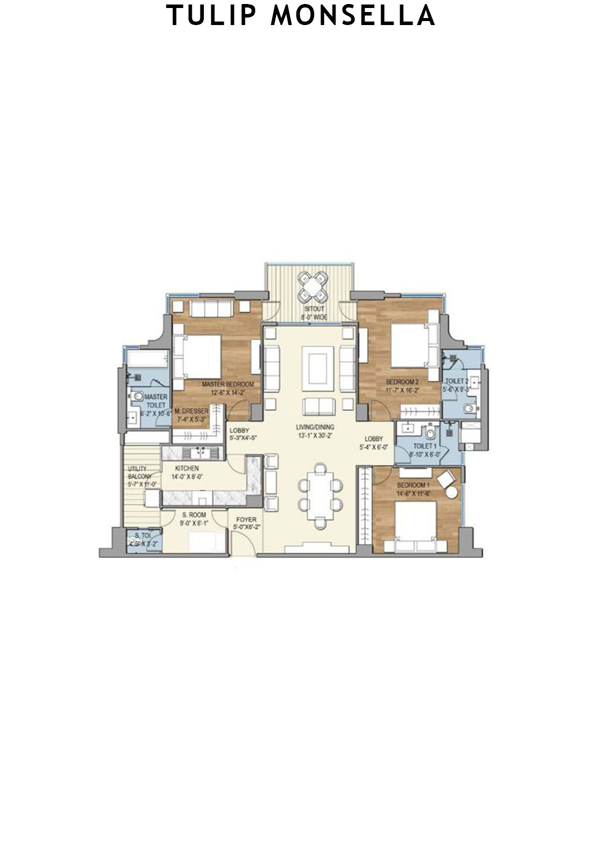 Tulip Monsella Tower 1 Unit 3 Floor Plan