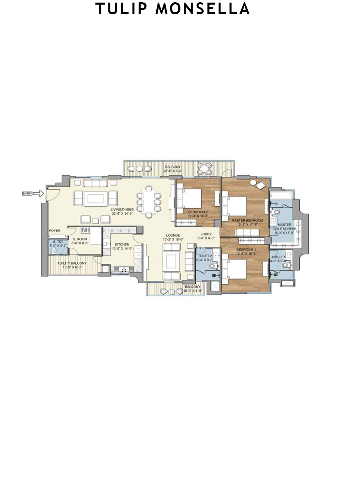 Tulip Monsella Tower 1 Unit 4 Floor Plan