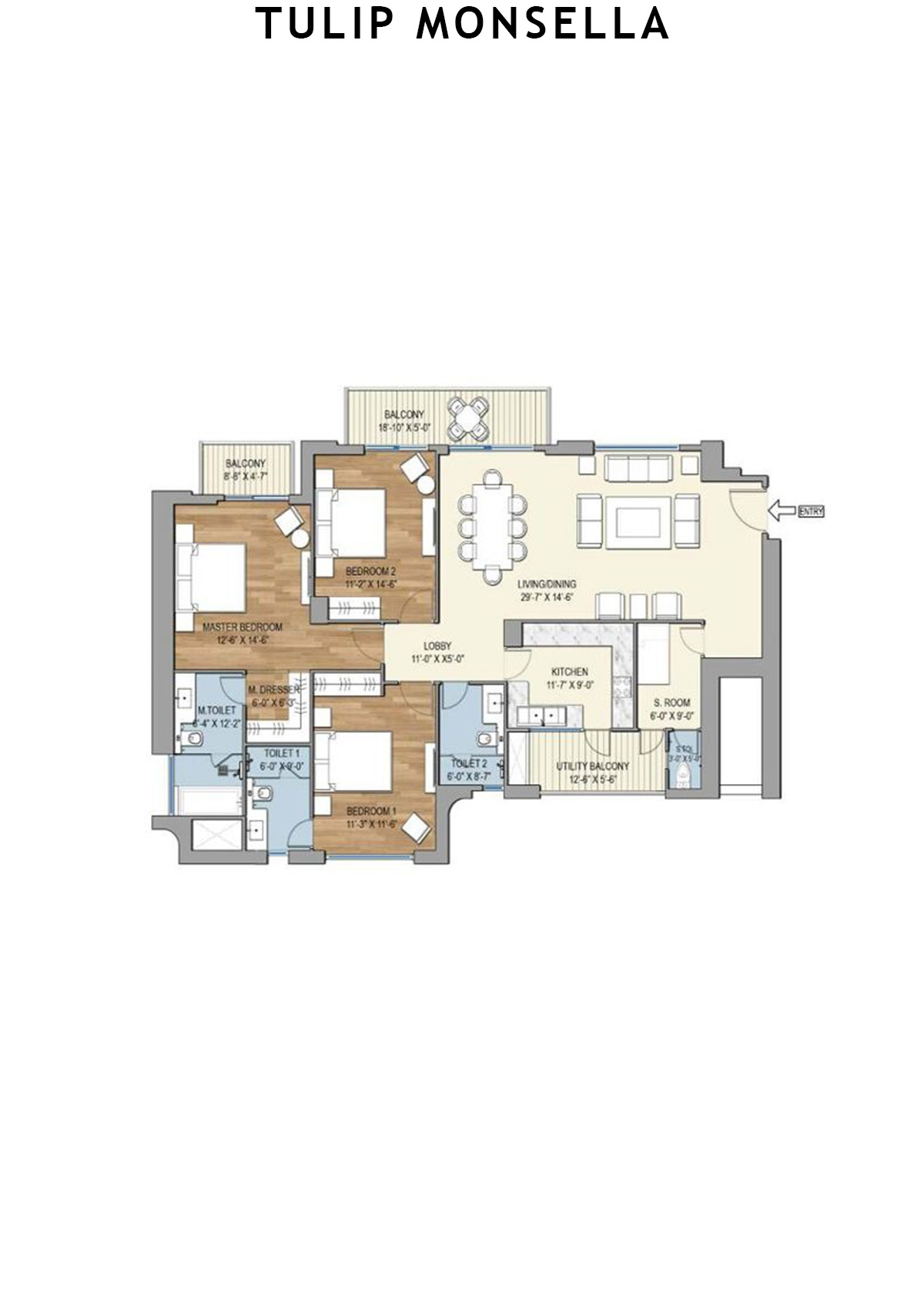 Tulip Monsella Tower 2 Unit 2 Floor Plan