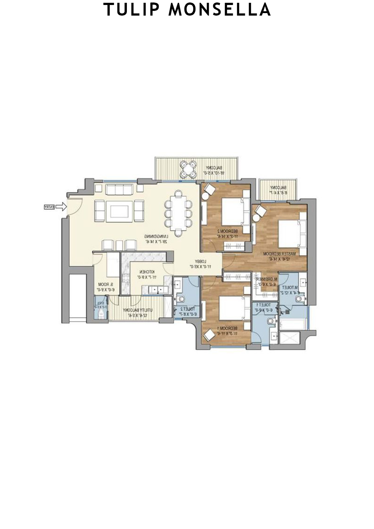 Tulip Monsella Tower 2 Unit 4 Floor Plan