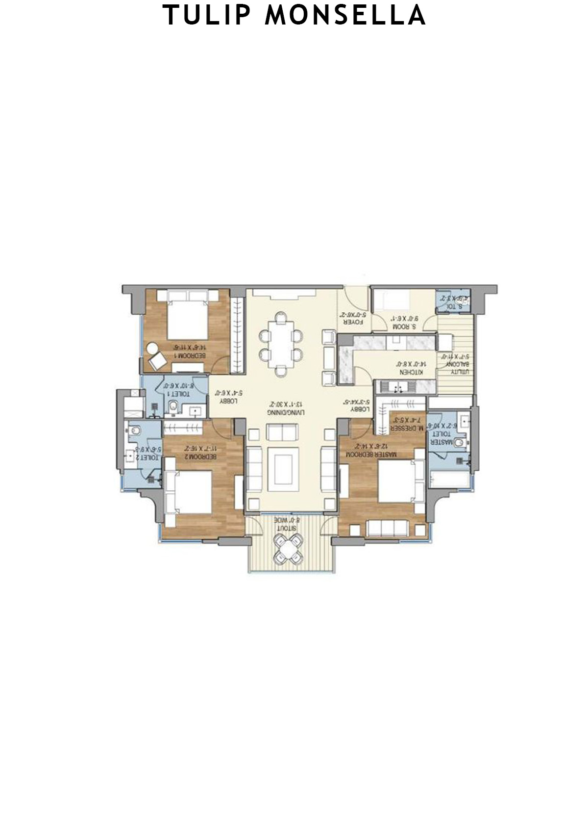 Tulip Monsella Tower 3 Unit 1 Floor Plan
