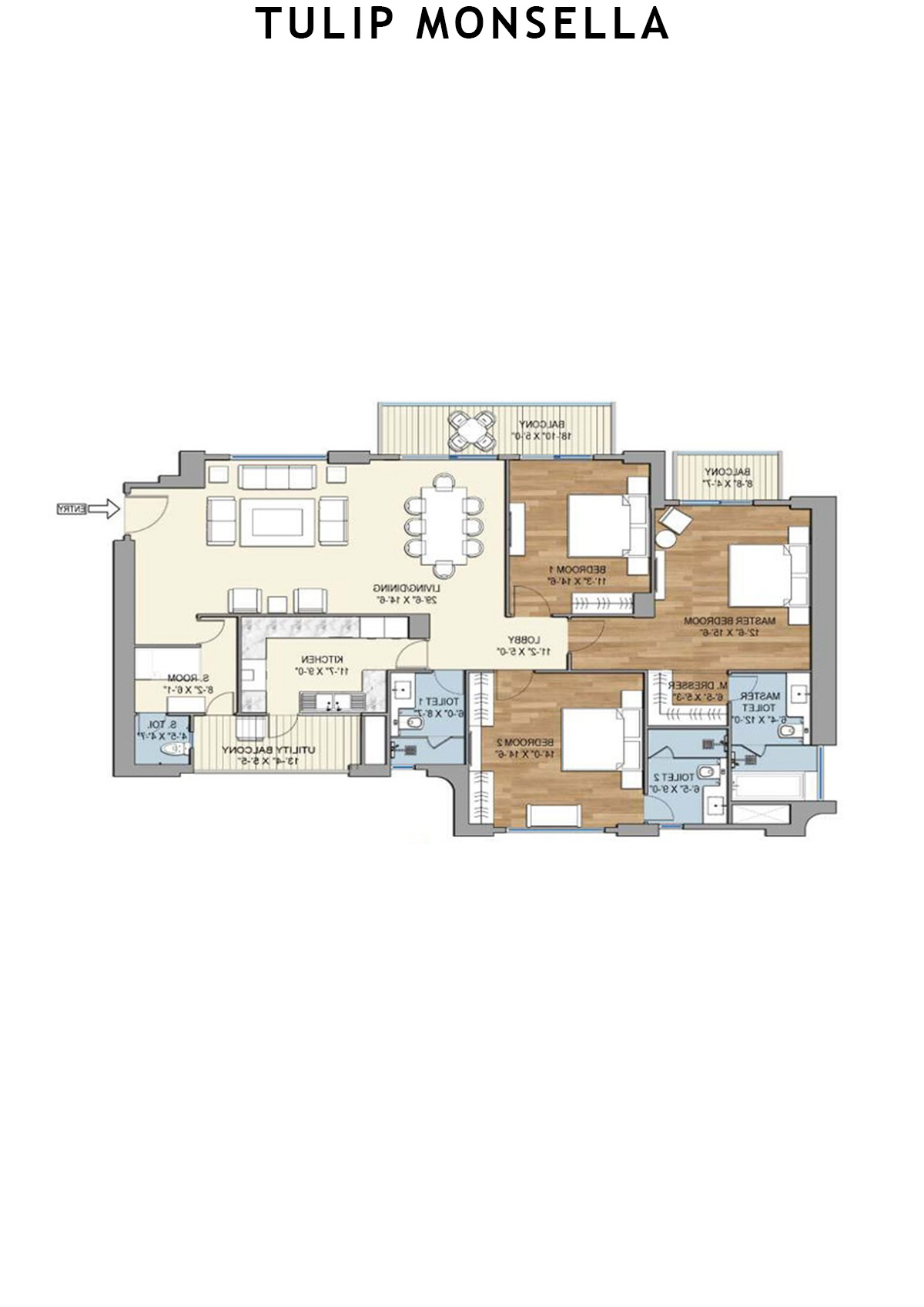 Tulip Monsella Tower 3 Unit 2 Floor Plan