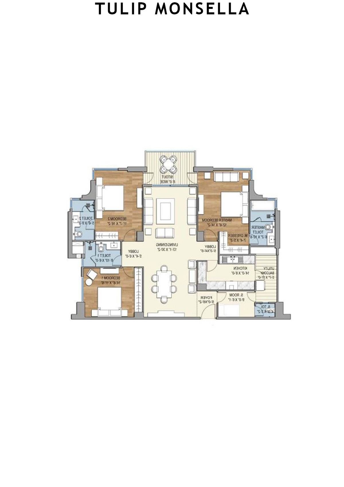 Tulip Monsella Tower 3 Unit 3 Floor Plan