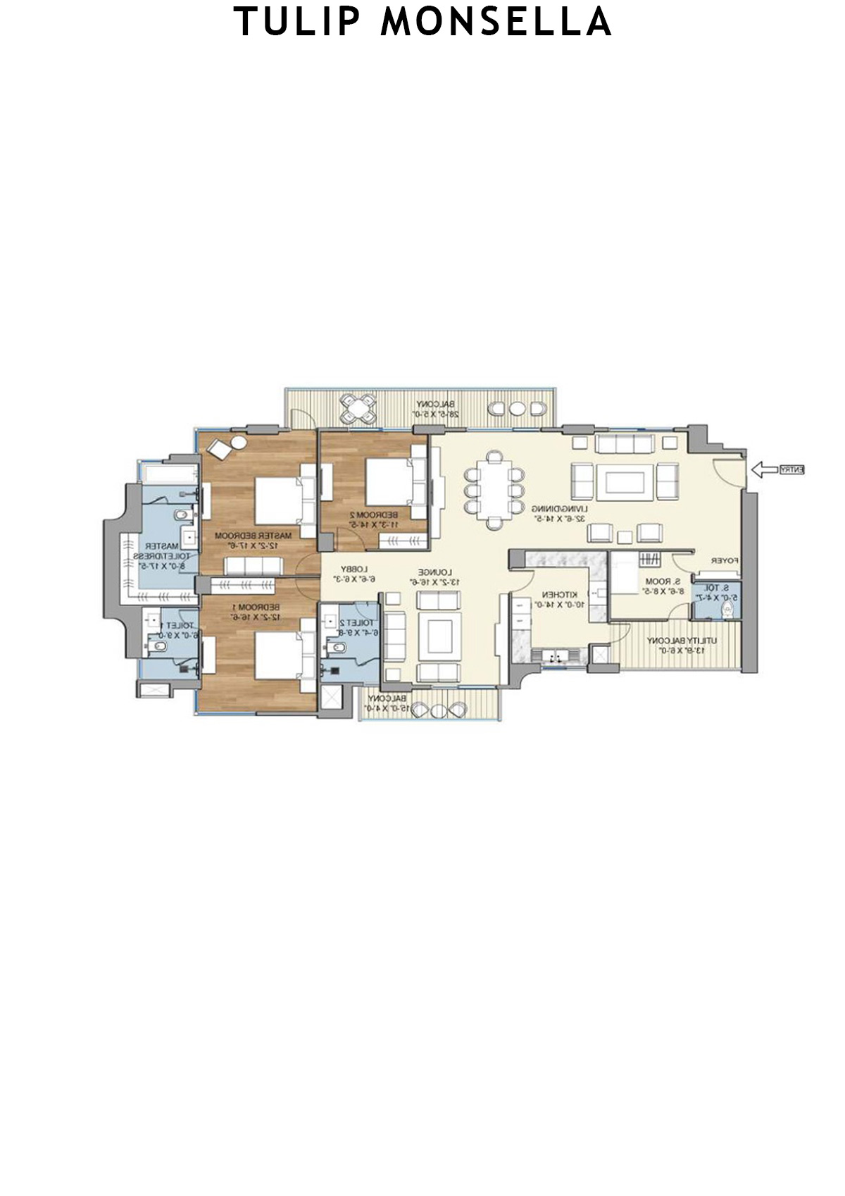 Tulip Monsella Tower 3 Unit 4 Floor Plan