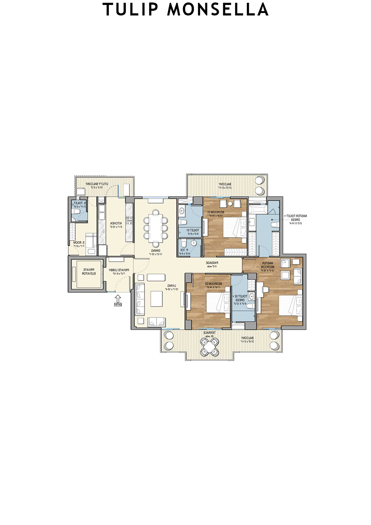 Tulip Monsella Tower 5 Unit 1 Floor Plan
