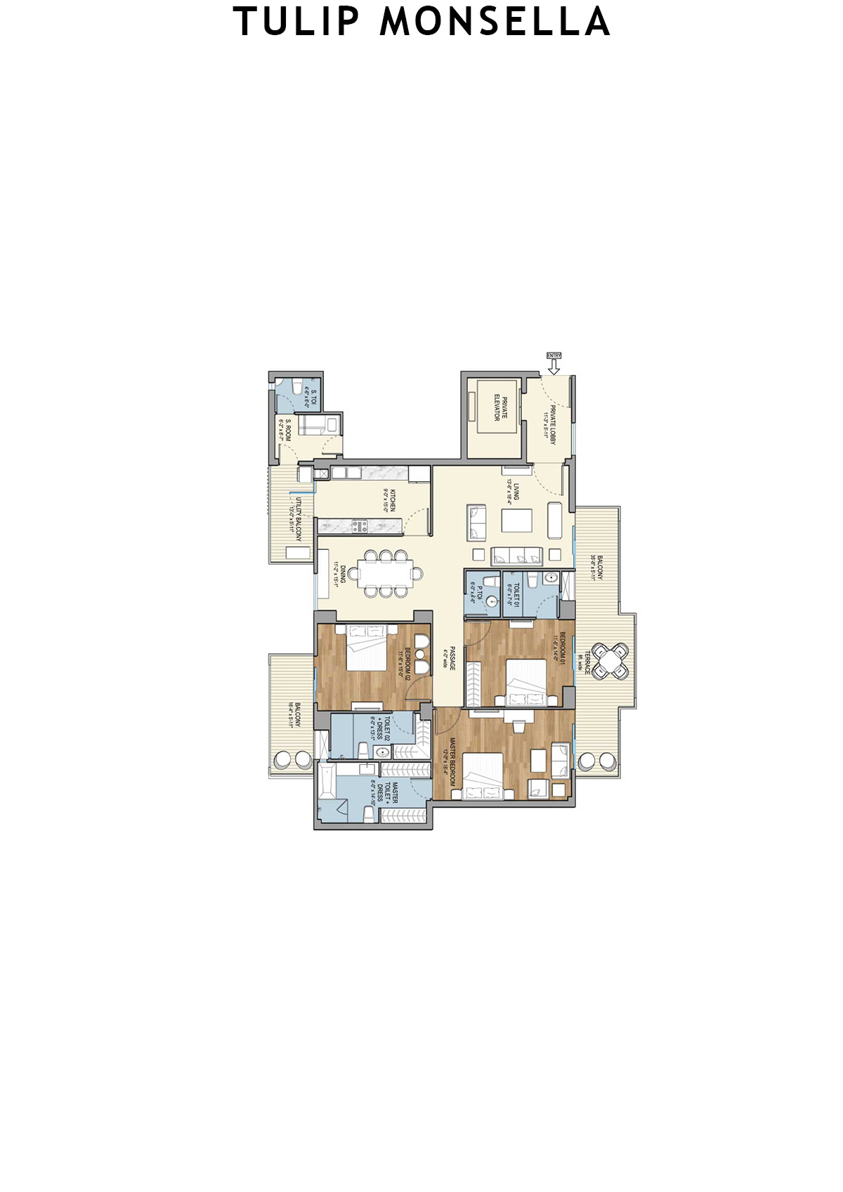 Tulip Monsella Tower 5 Unit 2 Floor Plan