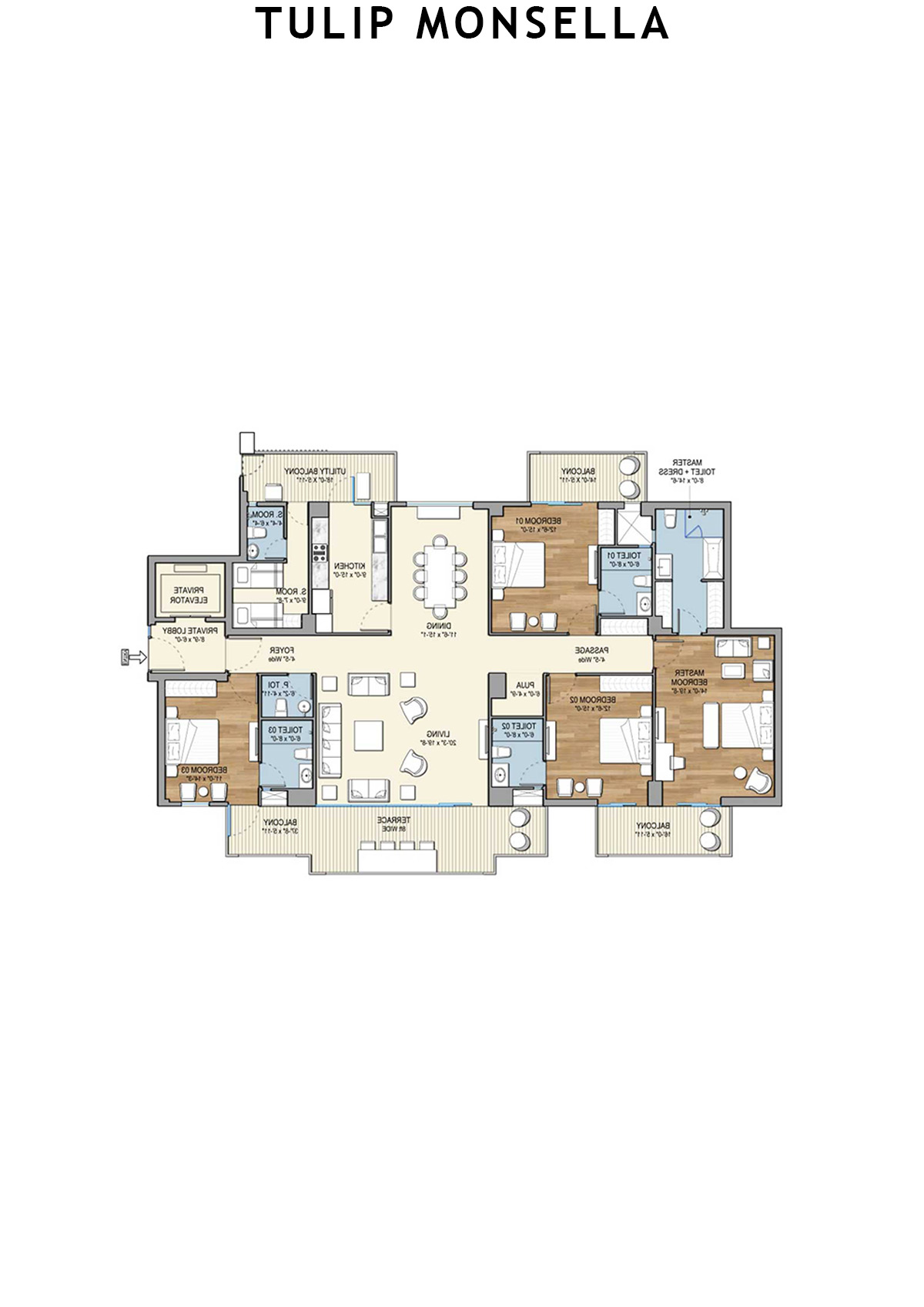 Tulip Monsella Tower 6 Unit 1 Floor Plan