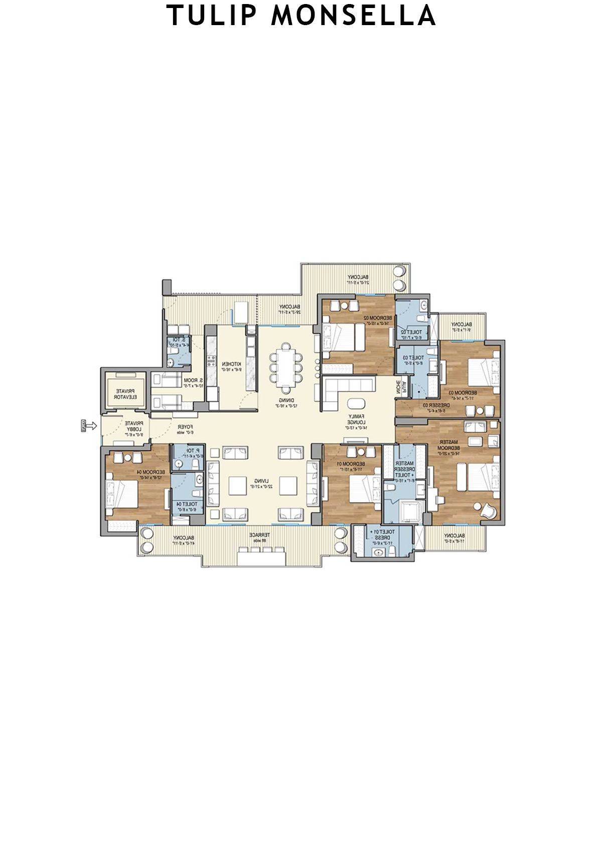 Tulip Monsella Tower 7 Unit 1 Floor Plan