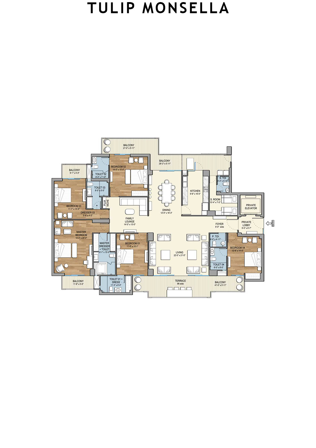 Tulip Monsella Tower 7 Unit 2 Floor Plan