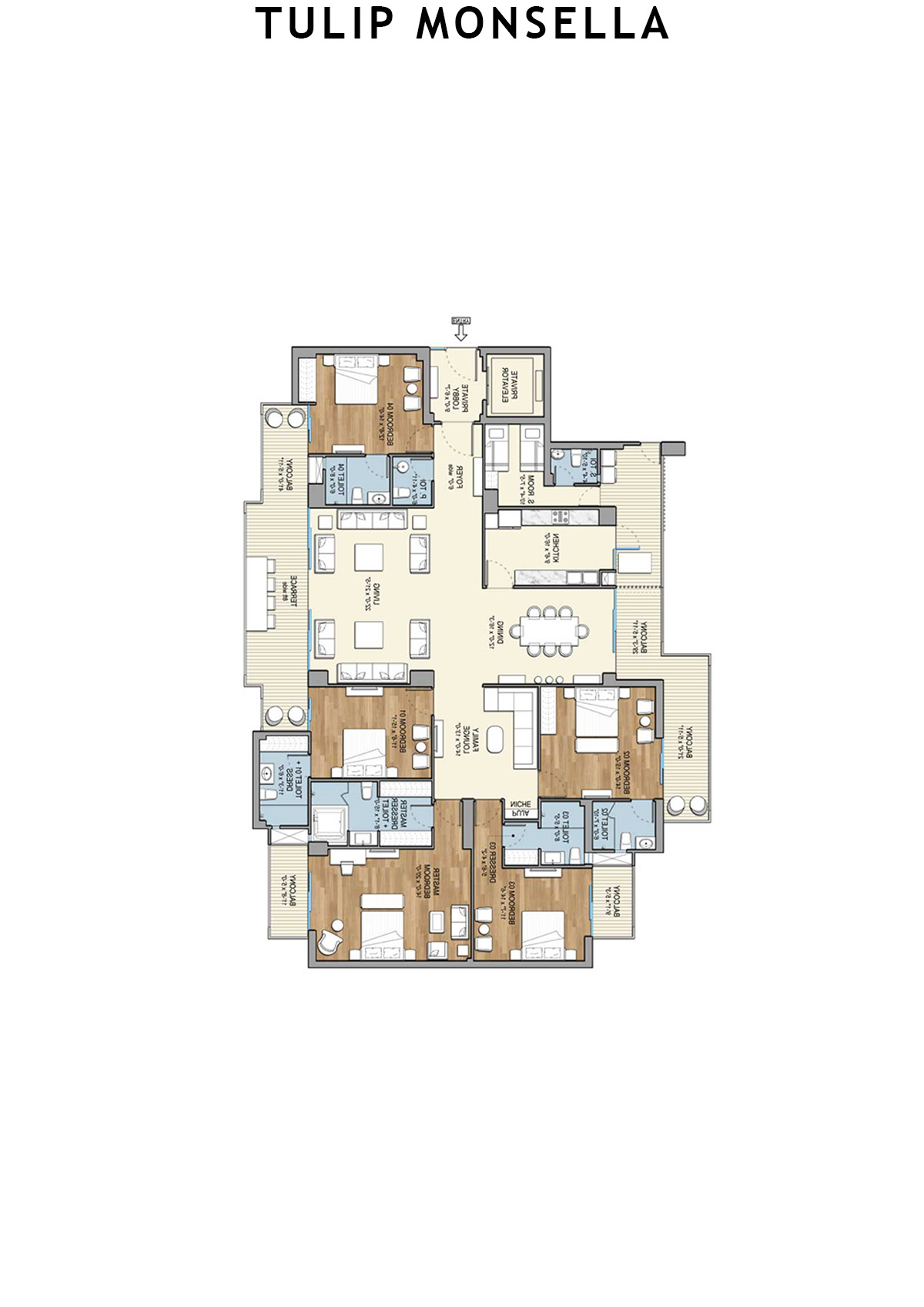 Tulip Monsella Tower 8 Unit 1 Floor Plan