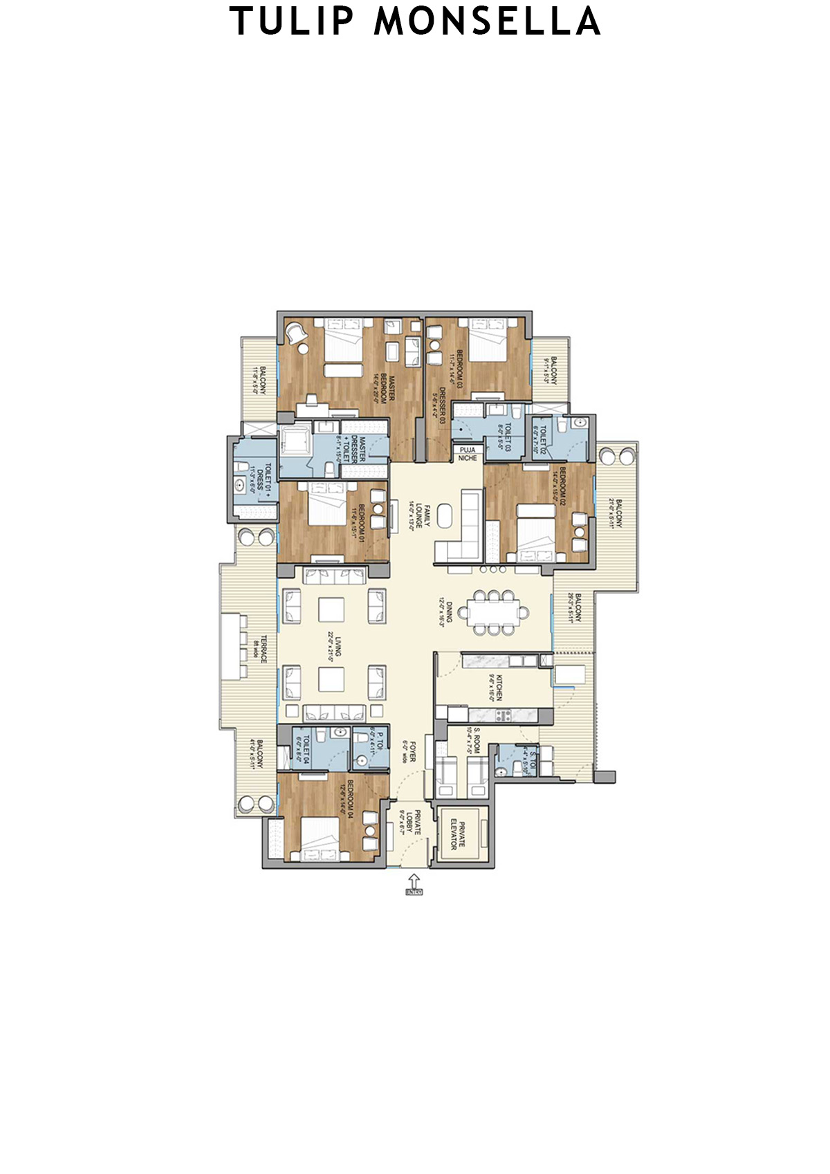 Tulip Monsella Tower 8 Unit 2 Floor Plan