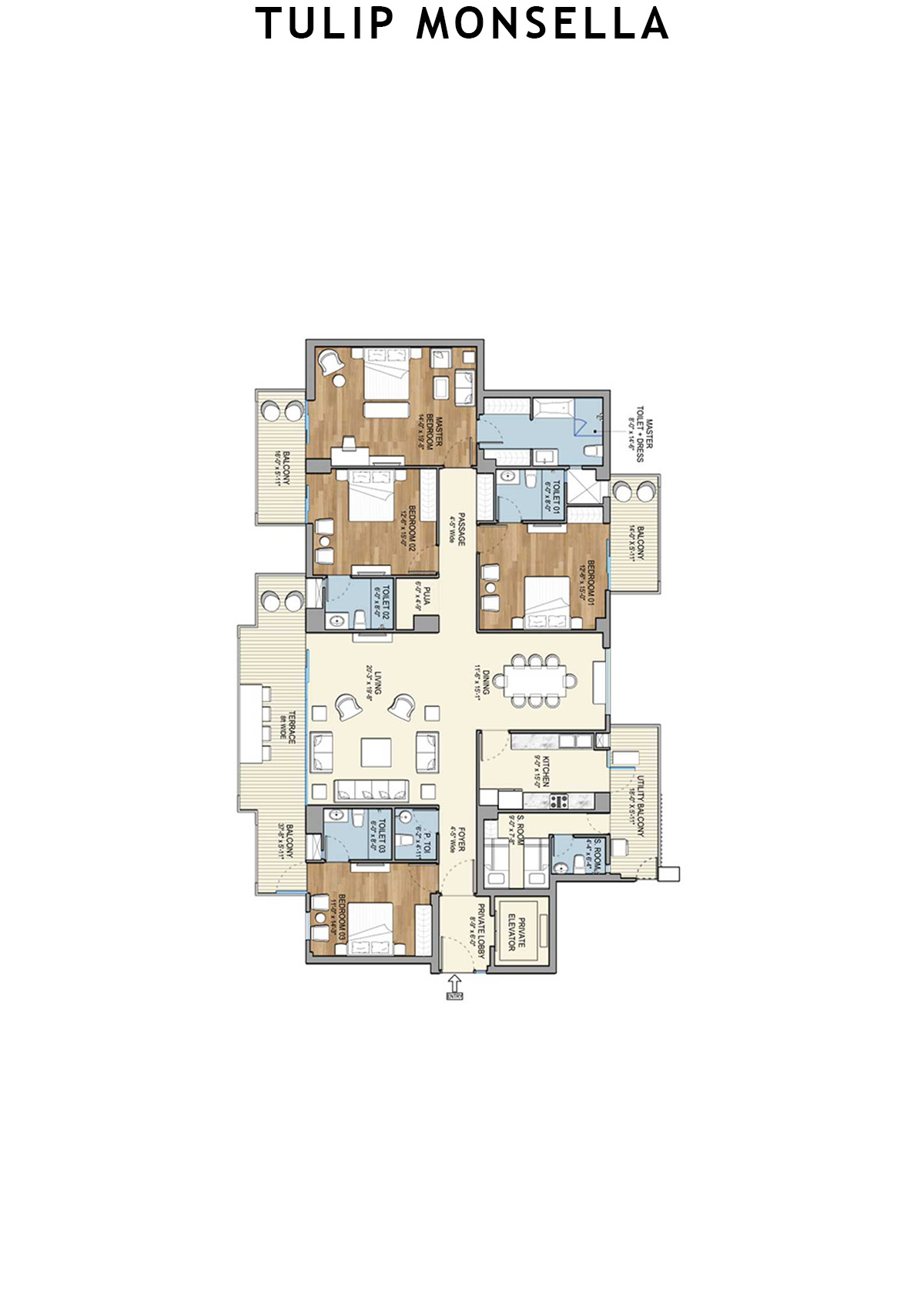 Tulip Monsella Tower 9 Unit 2 Floor Plan
