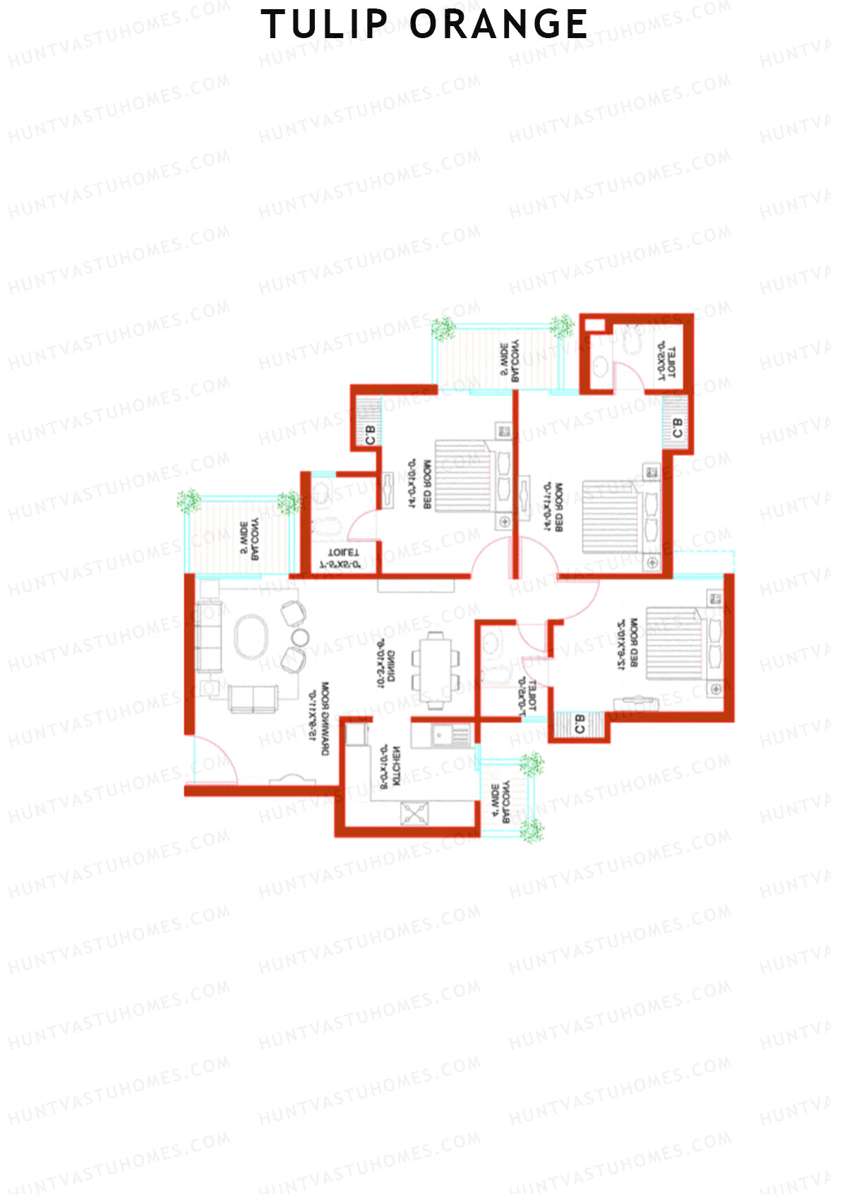 Tulip Orange Tower A1 Unit 2 Floor Plan