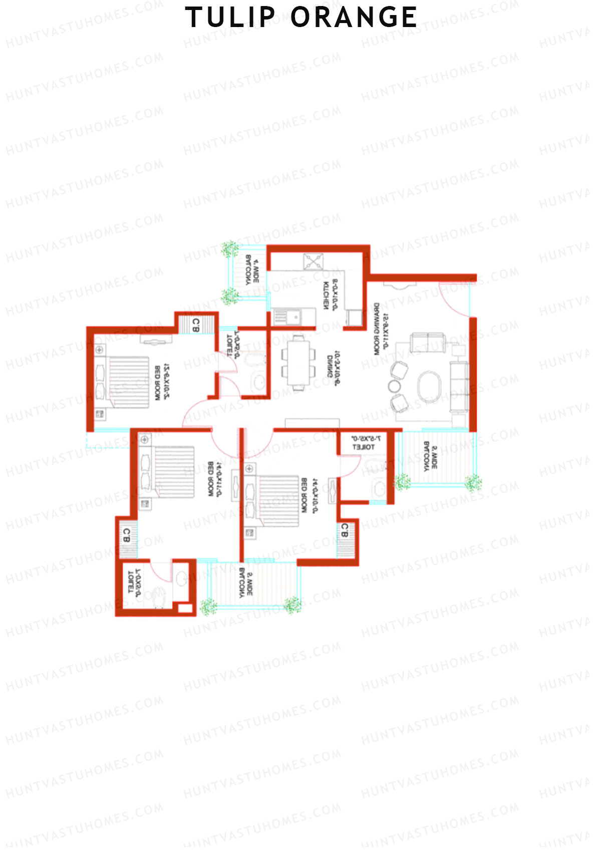 Tulip Orange Tower A1 Unit 4 Floor Plan
