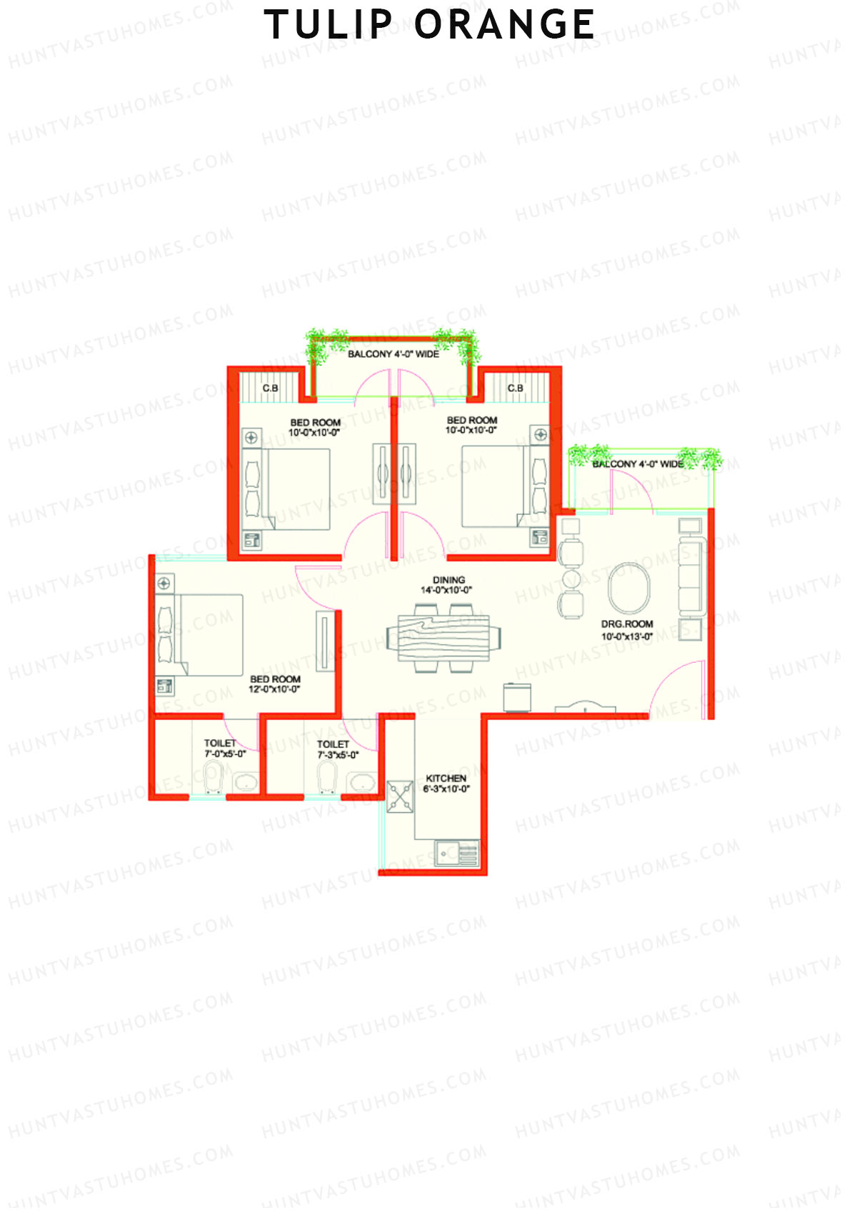 Tulip Orange Tower B3 Unit 1 Floor Plan
