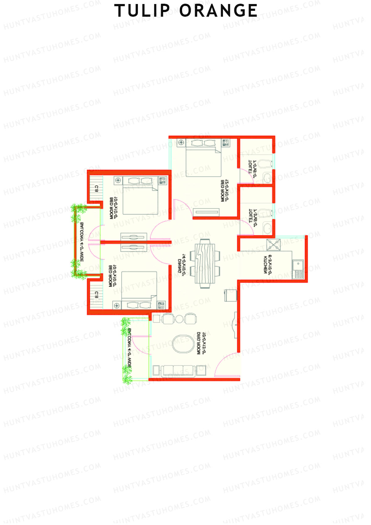 Tulip Orange Tower B4 Unit 1 Floor Plan