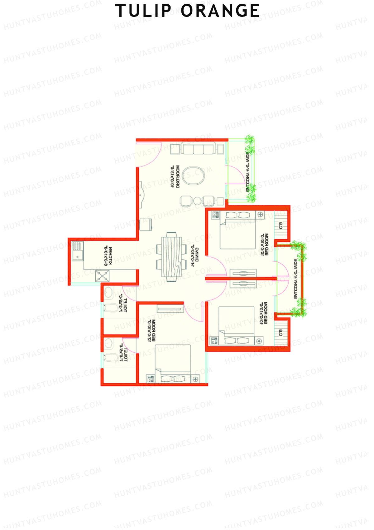 Tulip Orange Tower B4 Unit 3 Floor Plan
