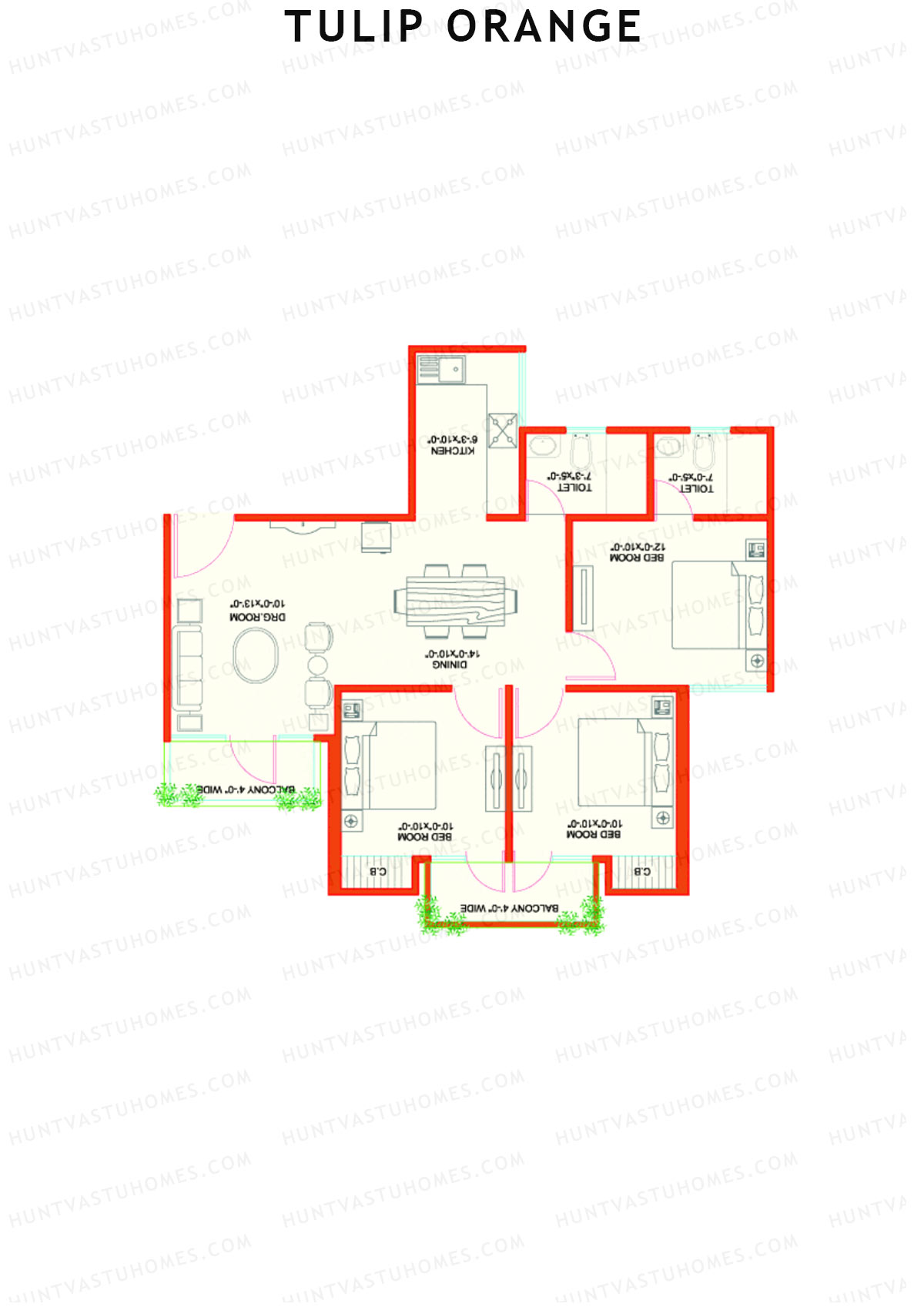 Tulip Orange Tower B5 Unit 3 Floor Plan