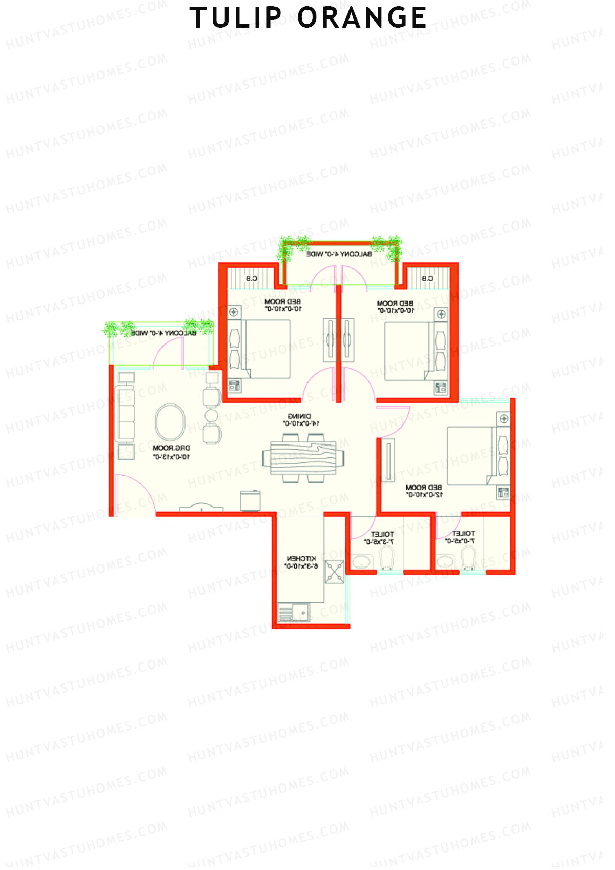 Tulip Orange Tower B6 Unit 2 Floor Plan