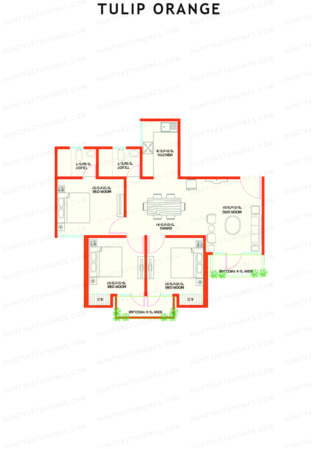 Tulip Orange Tower B8 Unit 4 Floor Plan