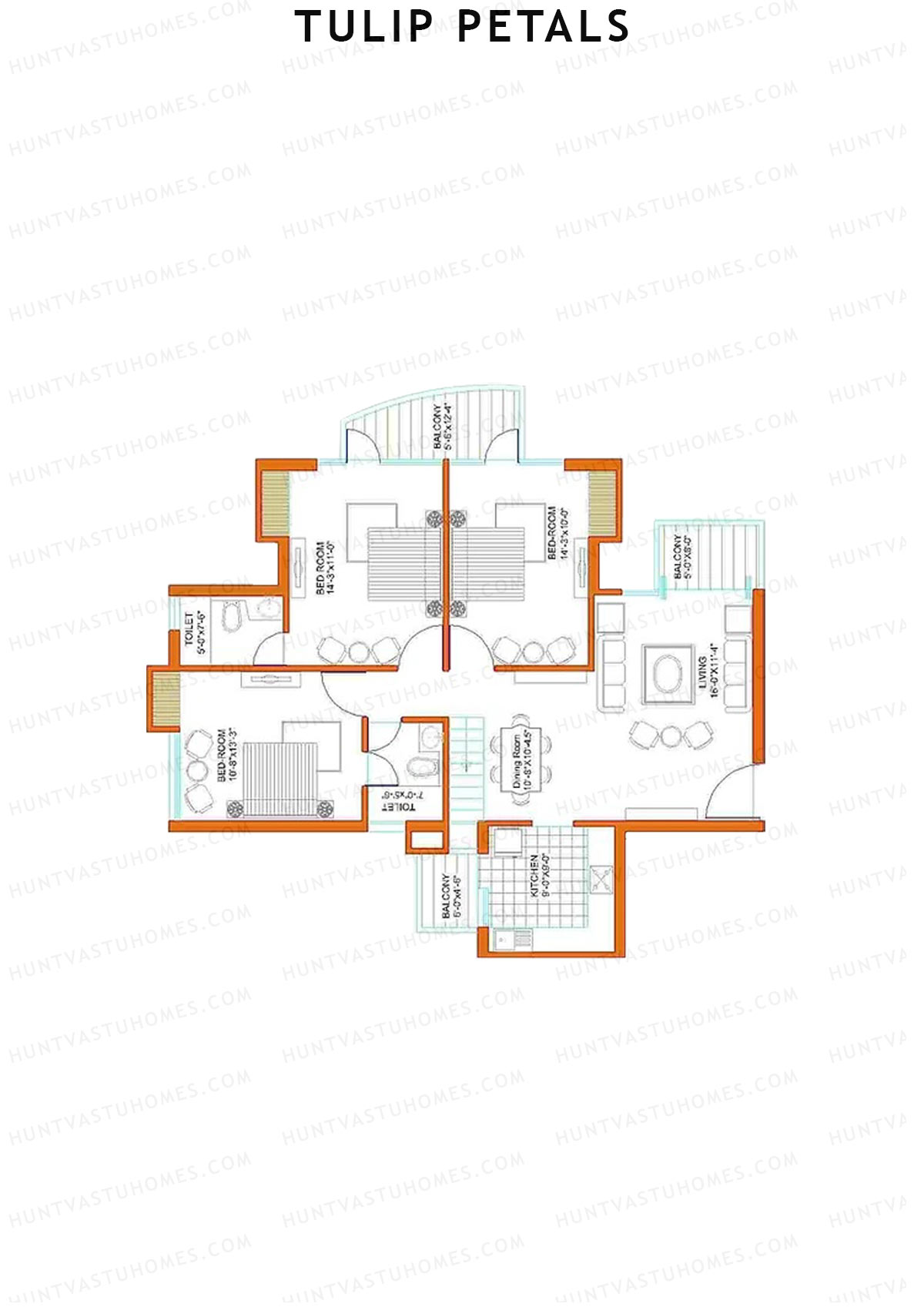 Tulip Petals Tower D1 Unit 2 Floor Plan