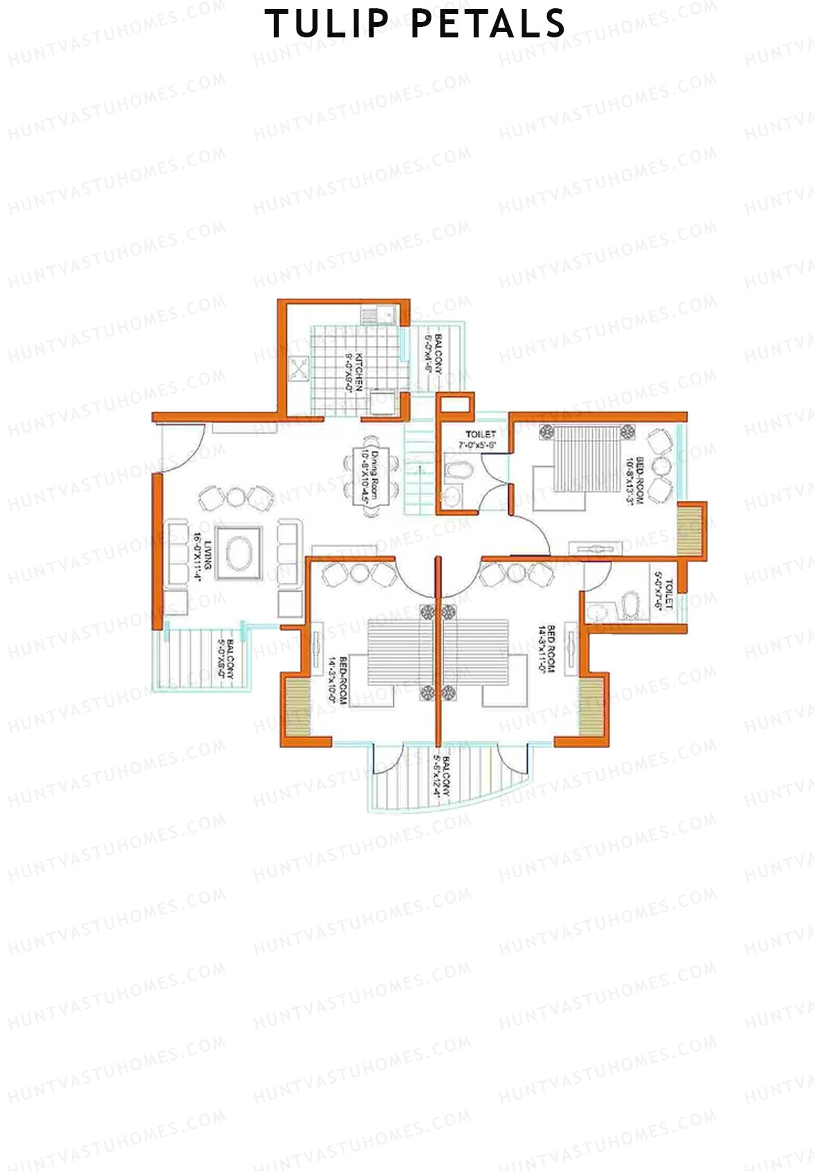 Tulip Petals Tower D1 Unit 4 Floor Plan