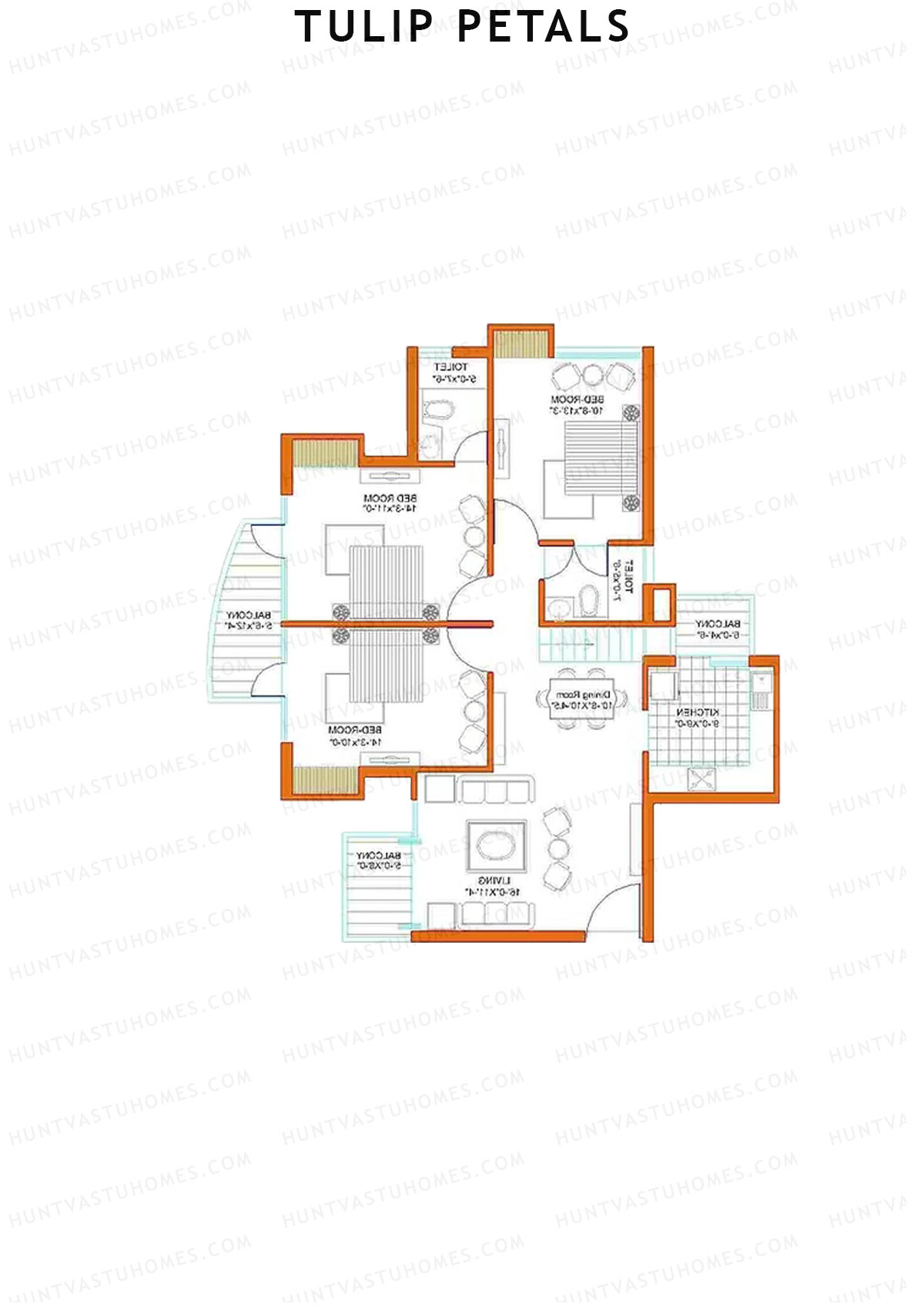 Tulip Petals Tower D2 Unit 1 Floor Plan