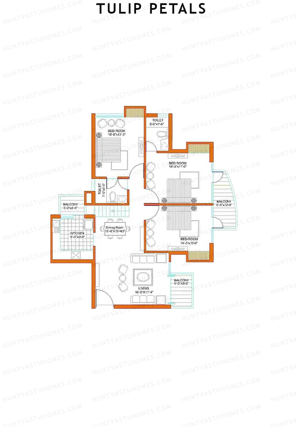 Tulip Petals Tower D4 Unit 1 Floor Plan