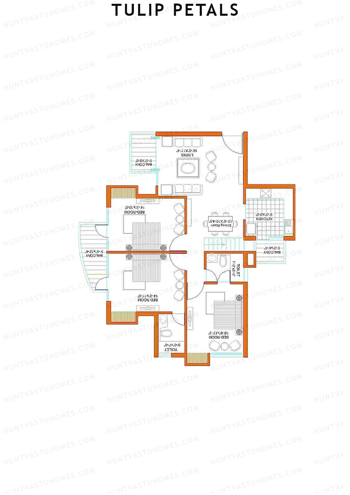 Tulip Petals Tower D7 Unit 2 Floor Plan