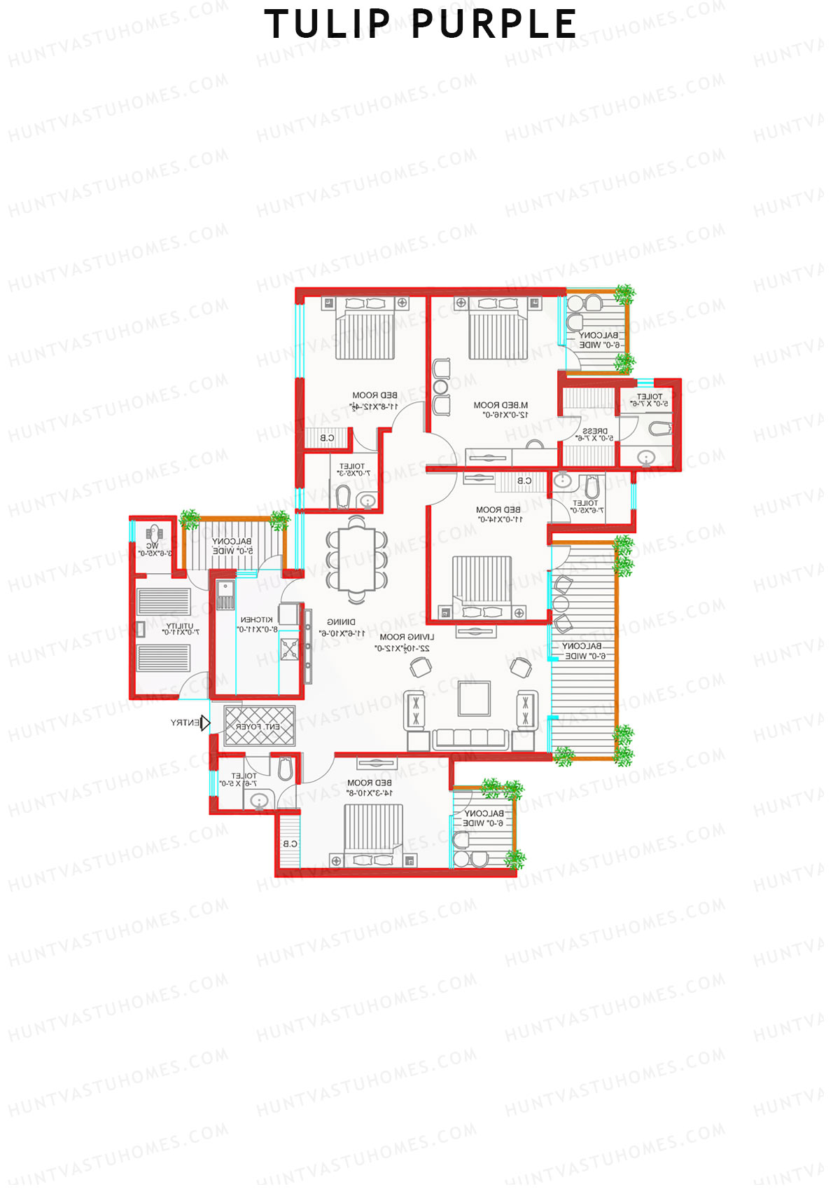 Tulip Purple Tower B5 Unit 2 Floor Plan
